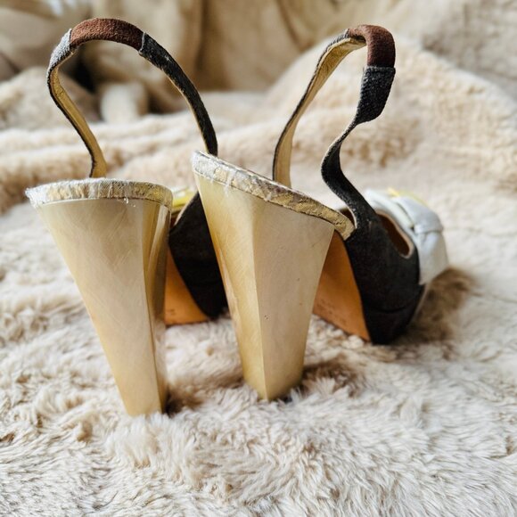 Claudio Merazzi Fabulous Pumps, US 8.5, Exc Condition, Tweed/Snakeskin - Picture 2 of 7